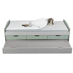 3S. x Home Lit Gigogne en Bois Massif Gris et Vert Sale
