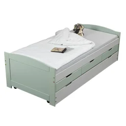 3S. x Home Lit Gigogne en Bois Massif Gris et Vert Sale