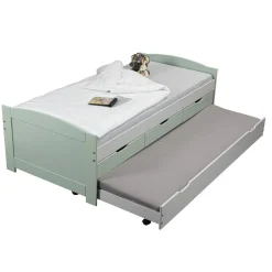 3S. x Home Lit Gigogne en Bois Massif Gris et Vert Sale