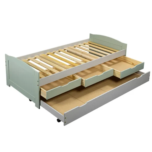 3S. x Home Lit Gigogne en Bois Massif Gris et Vert Sale