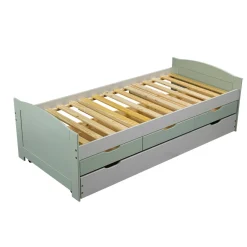 3S. x Home Lit Gigogne en Bois Massif Gris et Vert Sale