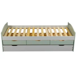 3S. x Home Lit Gigogne en Bois Massif Gris et Vert Sale