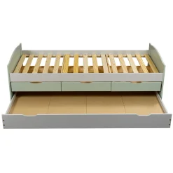 3S. x Home Lit Gigogne en Bois Massif Gris et Vert Sale