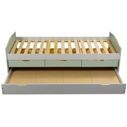 3S. x Home Lit Gigogne en Bois Massif Gris et Vert Sale