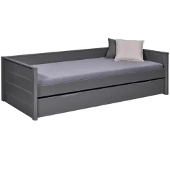 3S. x Home Lit multi fonction DREAM THE FUTURE Gris 90x200 Sommiers inclus Matelas non inclus New