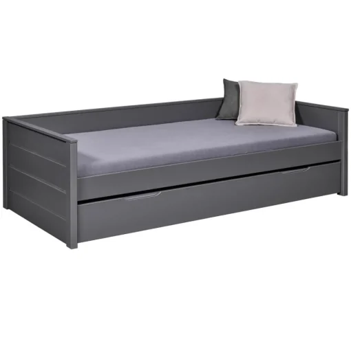 3S. x Home Lit multi fonction DREAM THE FUTURE Gris 90x200 Sommiers inclus Matelas non inclus New