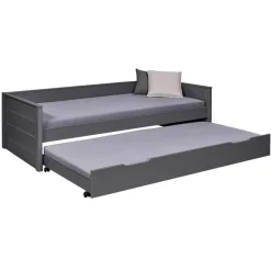 3S. x Home Lit multi fonction DREAM THE FUTURE Gris 90x200 Sommiers inclus Matelas non inclus New