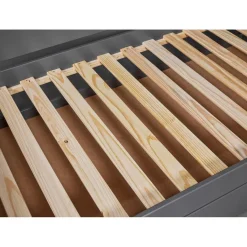 3S. x Home Lit multi fonction DREAM THE FUTURE Gris 90x200 Sommiers inclus Matelas non inclus New