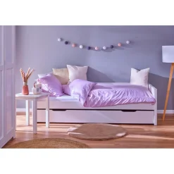 3S. x Home Lit multi fonction DREAM THE FUTURE blanc 90x200 Sommiers inclus Matelas non inclus Discount