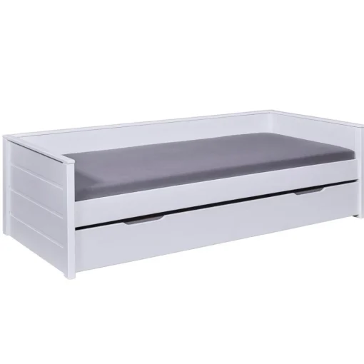 3S. x Home Lit multi fonction DREAM THE FUTURE blanc 90x200 Sommiers inclus Matelas non inclus Discount