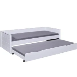 3S. x Home Lit multi fonction DREAM THE FUTURE blanc 90x200 Sommiers inclus Matelas non inclus Discount