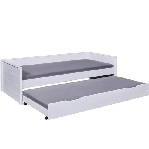 3S. x Home Lit multi fonction DREAM THE FUTURE blanc 90x200 Sommiers inclus Matelas non inclus Discount
