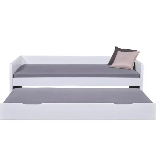 3S. x Home Lit multi fonction DREAM THE FUTURE blanc 90x200 Sommiers inclus Matelas non inclus Discount