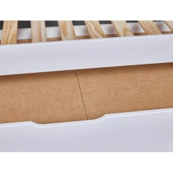 3S. x Home Lit multi fonction DREAM THE FUTURE blanc 90x200 Sommiers inclus Matelas non inclus Discount
