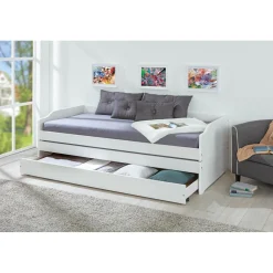 3S. x Home Lit multifonction 90x200 LORA Blanc