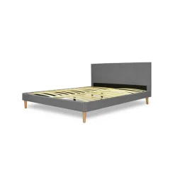 SAMPUR Lit nordik tissu gris clair Best