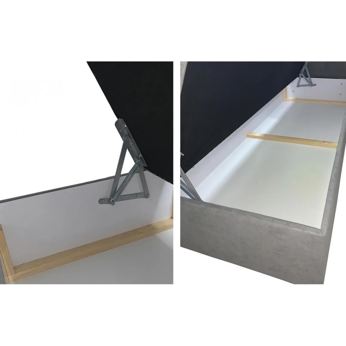 3S. x Home Lit-Coffre Avec Matelas Et Sur-Matelas ROVINKA 140cm Tissu Beige Sale