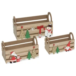 3S. x Home Lot 3 Cagettes en bois déco New