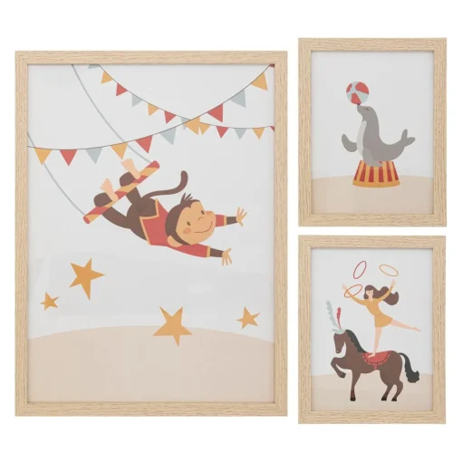 3S. x Home Lot de 3 cadres Beige en papier et bois Discount