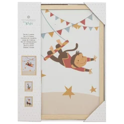 3S. x Home Lot de 3 cadres Beige en papier et bois Discount