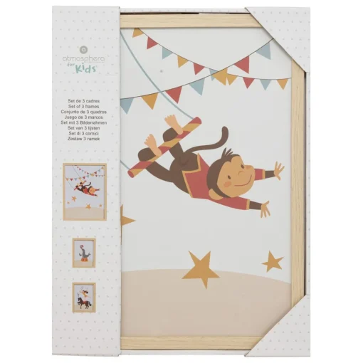 3S. x Home Lot de 3 cadres Beige en papier et bois Discount
