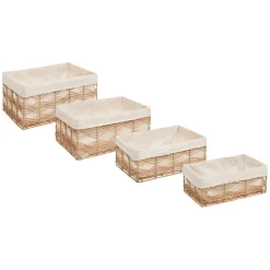 3S. x Home Lot de 4 cagettes en rotin