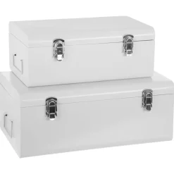 3S. x Home Lot de 2 Cantines métal blanches Online