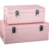 3S. x Home Lot de 2 Cantines métal rose Outlet