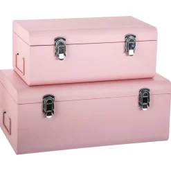 3S. x Home Lot de 2 Cantines métal rose Outlet