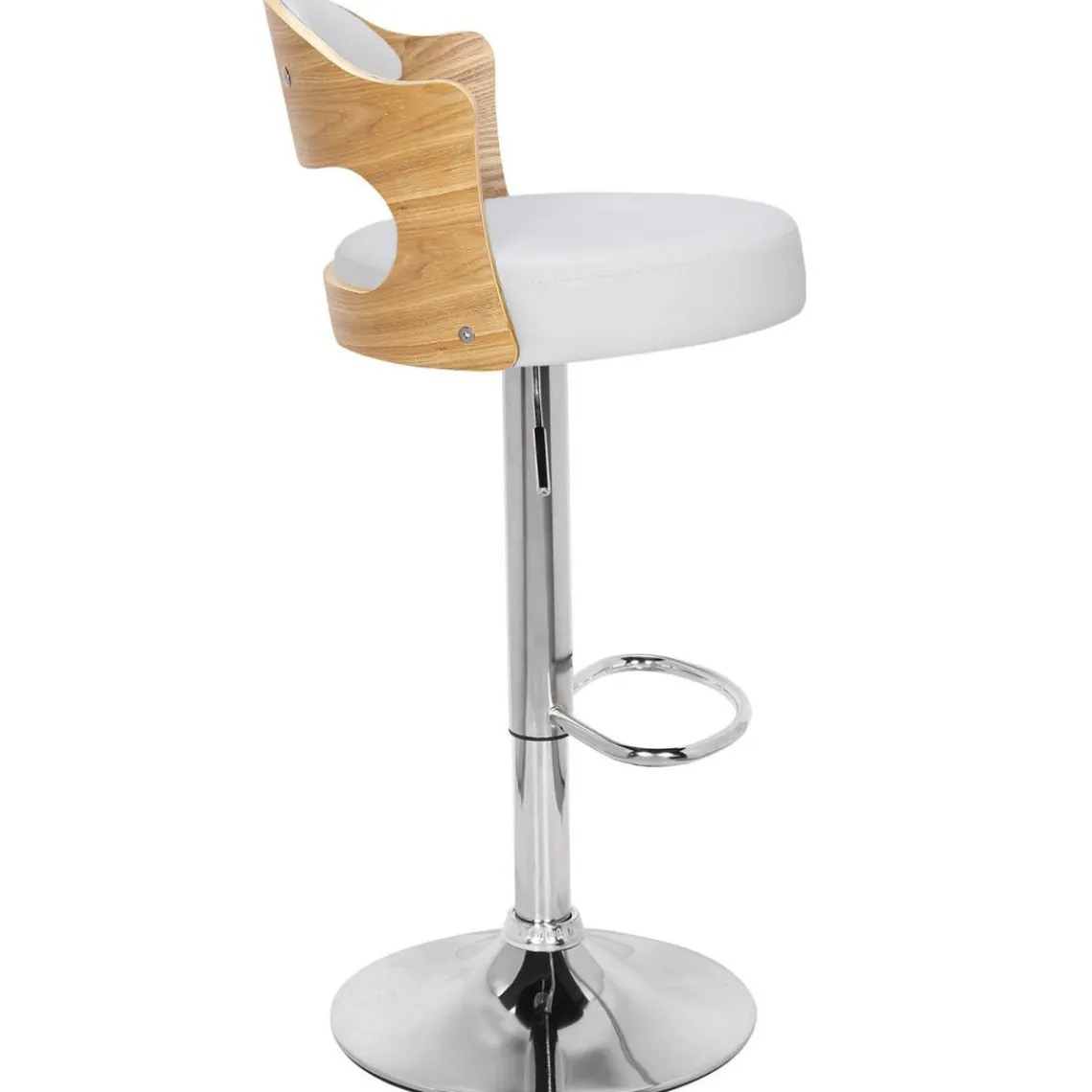 3S. x Home Lot de 2 chaises de bar Chêne Clair & Simili Blanc CAPRI Clearance