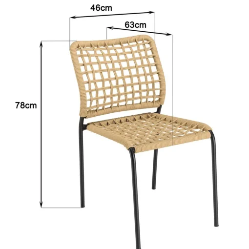 Macabane Lot de 2 chaises de jardin en cordage tressé beige VIANNEY Clearance