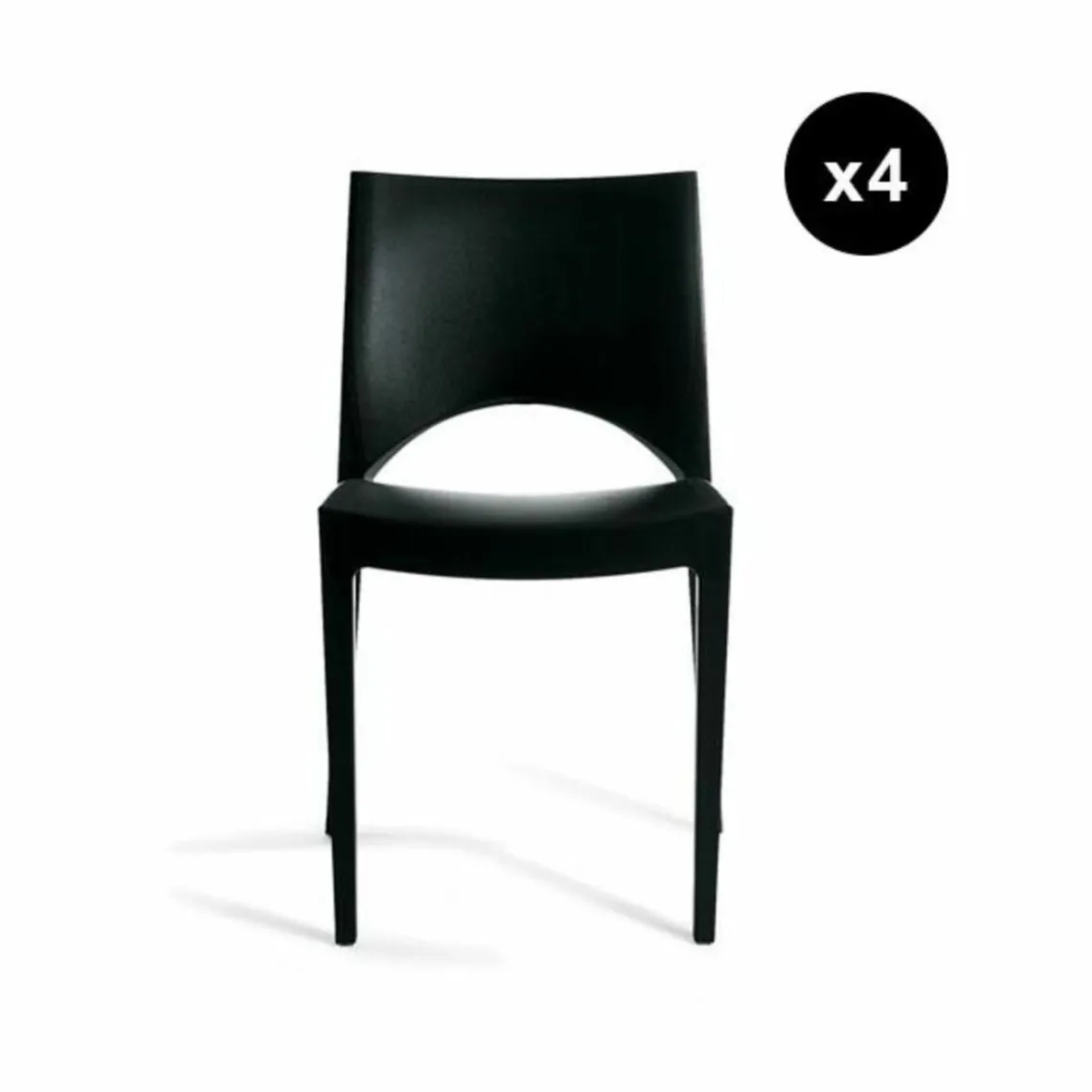 3S. x Home Lot De 4 Chaises Design e Venise Noir Clearance