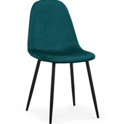 3S. x Home Lot de 4 chaises Gao Velours Vert Hot