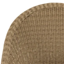 Macabane Lot de 2 chaises jardin rotin synthé. avec coussin pieds évasés KALLY Beige Outlet