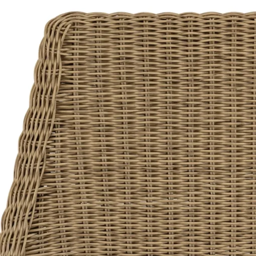 Macabane Lot de 2 chaises jardin rotin synthé. et coussin, pieds droits KALLY Beige