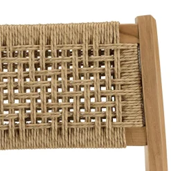 Macabane Lot de 2 chaises jardin teck rotin synthétique tressé beige VALERIA Online