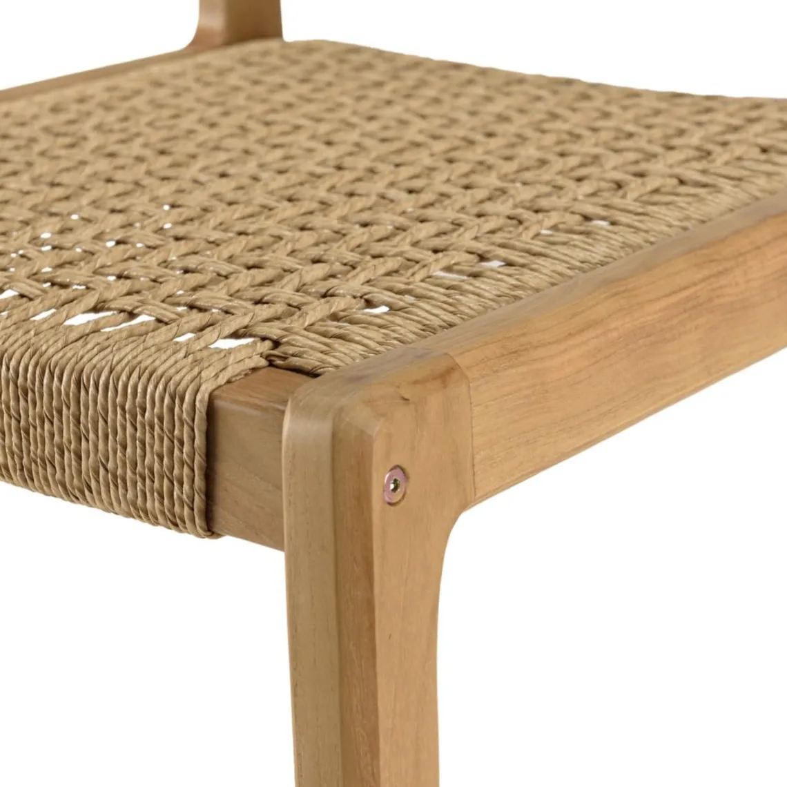 Macabane Lot de 2 chaises jardin teck rotin synthétique tressé beige VALERIA Online