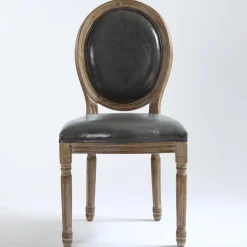 3S. x Home Lot de 2 chaises médaillon Simili (P.U) Gris REGAL Hot