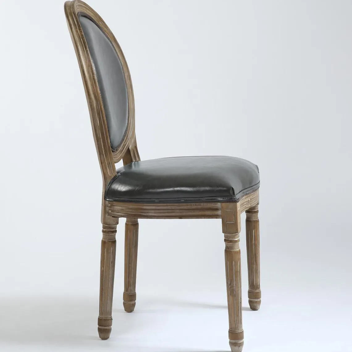 3S. x Home Lot de 2 chaises médaillon Simili (P.U) Gris REGAL Hot