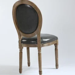 3S. x Home Lot de 2 chaises médaillon Simili (P.U) Gris REGAL Hot