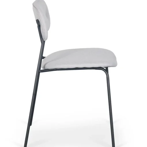 3S. x Home Lot de 4 chaises modernes Stellair Tissu Gris Discount