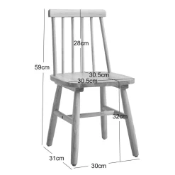 3S. x Home Lot de 2 chaises pour enfant NESNA design moderne et sa structure en bois massif blanc Outlet