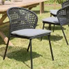 Macabane Lot de 2 chaises rotin synthétique noir dossier arrondi ajouré MALO Outlet