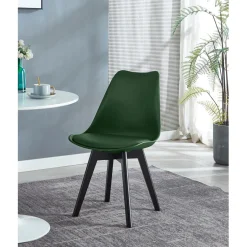 3S. x Home Lot de 4 chaises scandinaves Pieds en bois Vert Hot
