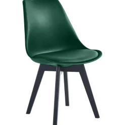 3S. x Home Lot de 4 chaises scandinaves Pieds en bois Vert Hot