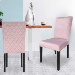 3S. x Home Lot De 2 Chaises SHALIMAN Velours Rose Sale
