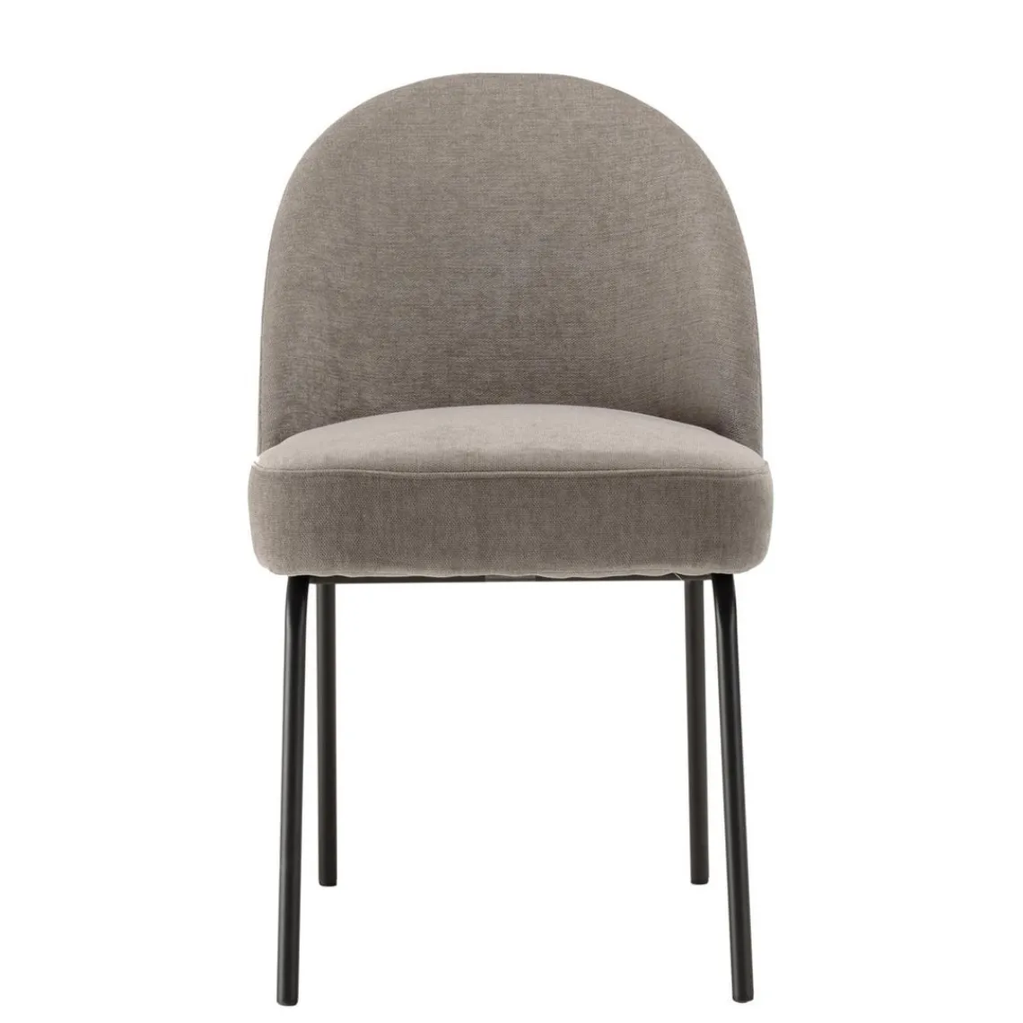 Macabane Lot de 2 chaises tissu couleur lin pieds acier noir ULYSSE Beige Discount