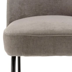 Macabane Lot de 2 chaises tissu couleur lin pieds acier noir ULYSSE Beige Discount