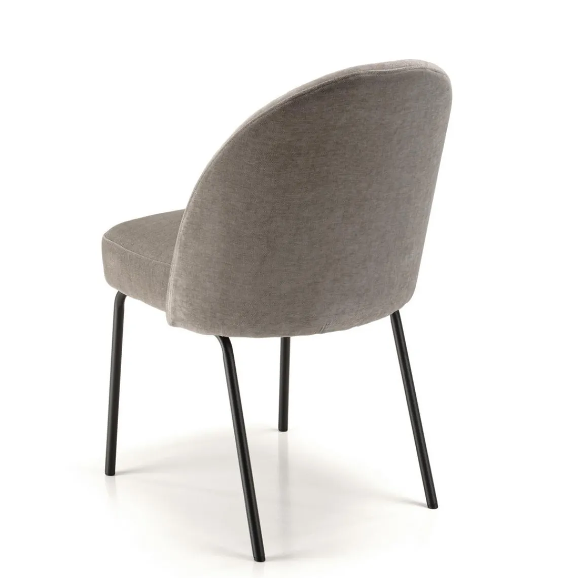 Macabane Lot de 2 chaises tissu couleur lin pieds acier noir ULYSSE Beige Discount