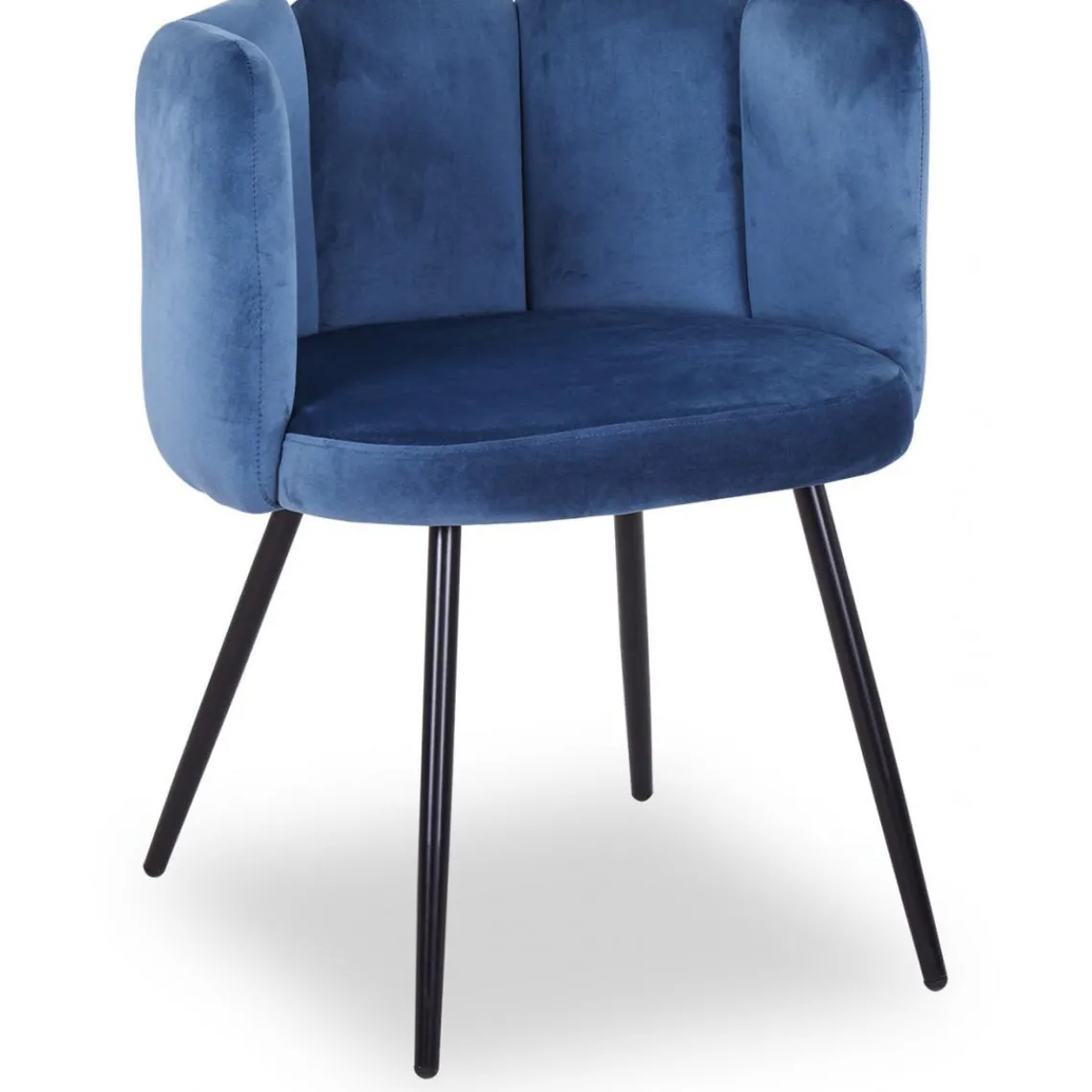 3S. x Home Lot de 2 chaises Velours Bleu CRYSTAL New